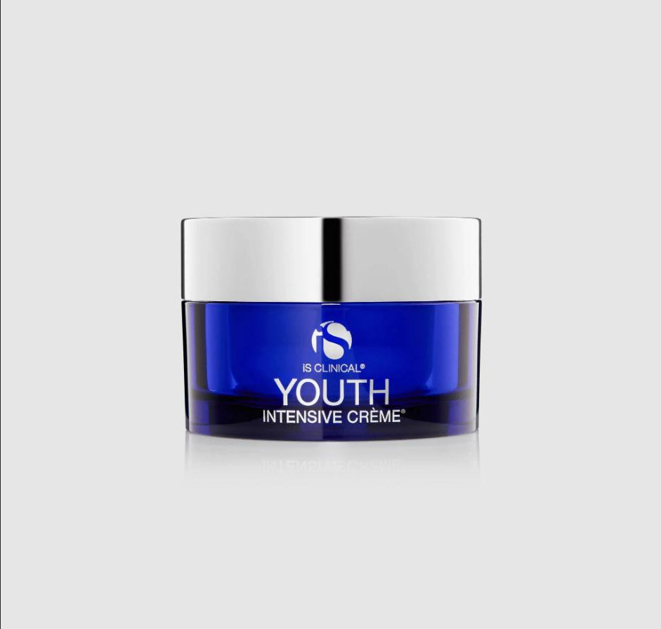 iS Clinical Youth Intensive Creme 50g age defying moisturiser in navy jar